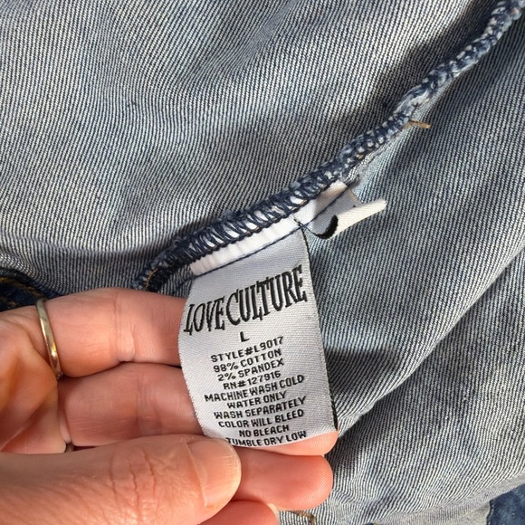 Studded Denim Jacket with Gold Buttons 1345 - Picture 7 of 7